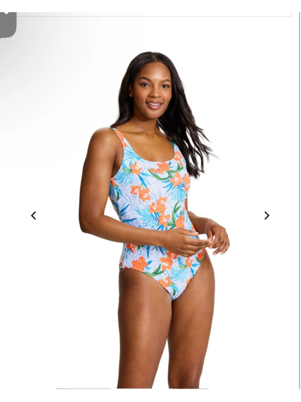 Tommy Bahama One Piece Swimsuit Size 14 White Blue Floral